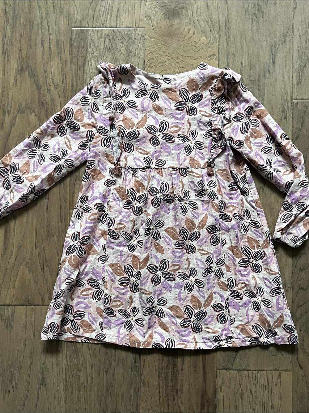 Du Pareil Cotton Purple Floral Dress Sz 8